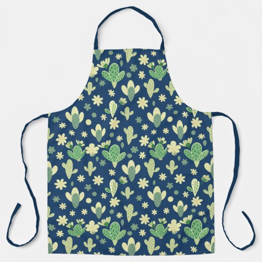 Desert Cactus & Succulent Pattern エプロン (正面)