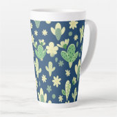 Desert Cactus & Succulent Pattern カフェラテマグ (右アングル)