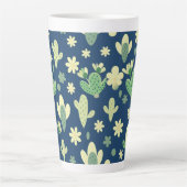 Desert Cactus & Succulent Pattern カフェラテマグ (正面)