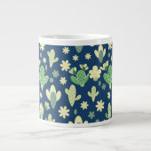 Desert Cactus & Succulent Pattern ジャンボコーヒーマグカップ (正面)