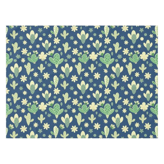 Desert Cactus & Succulent Pattern テーブルクロス (正面(横))