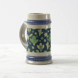 Desert Cactus & Succulent Pattern ビールジョッキ