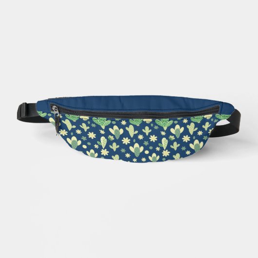 Desert Cactus & Succulent Pattern ファニーパック (正面)
