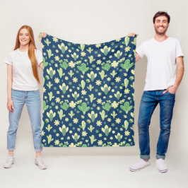 Desert Cactus & Succulent Pattern フリースブランケット