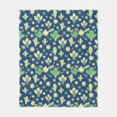 Desert Cactus & Succulent Pattern フリースブランケット (正面)