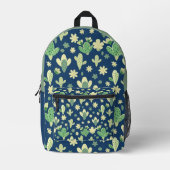 Desert Cactus & Succulent Pattern プリントバックパック (正面)