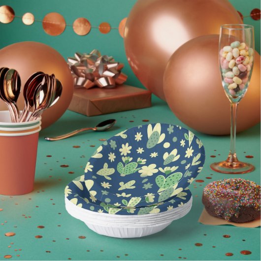 Desert Cactus & Succulent Pattern ペーパーボウル (複数)