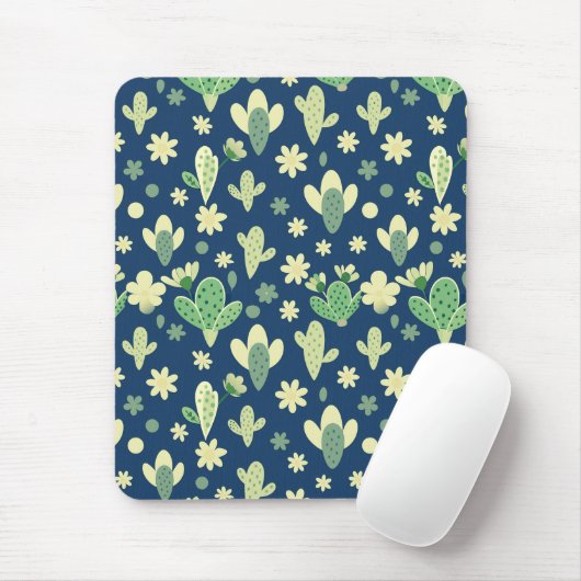 Desert Cactus & Succulent Pattern マウスパッド (マウス)