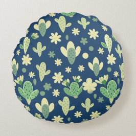 Desert Cactus & Succulent Pattern ラウンドクッション