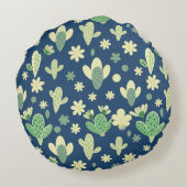 Desert Cactus & Succulent Pattern ラウンドクッション (裏面)