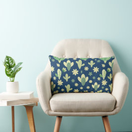 Desert Cactus & Succulent Pattern ランバークッション