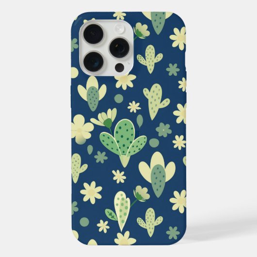 Desert Cactus & Succulent Pattern iPhoneケース (裏面)
