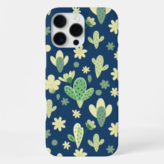 Desert Cactus & Succulent Pattern iPhoneケース (裏面)