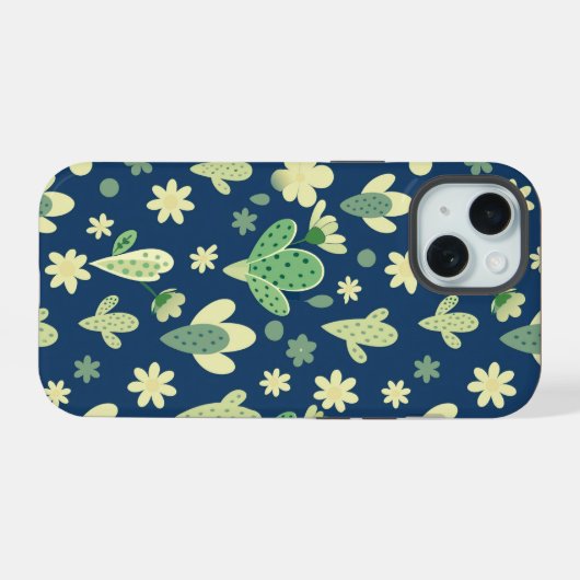 Desert Cactus & Succulent Pattern iPhone 15ケース (裏面横)