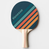 Desert Cactus Sunrise Angled Striping with Name 卓球ラケット (裏面)