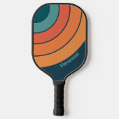 Desert Cactus Sunrise Circle Stripe with Name ピックルボールラケット (裏面)