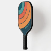 Desert Cactus Sunrise Circle Stripe with Name ピックルボールラケット (左)