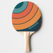 Desert Cactus Sunrise Circle Stripe with Name 卓球ラケット (裏面)