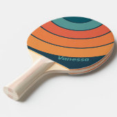 Desert Cactus Sunrise Circle Stripe with Name 卓球ラケット (正面アングル)