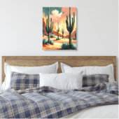 Desert Cactus Under Sunlight – Abstract Canvas Art キャンバスプリント (インサイチュ (寝室))