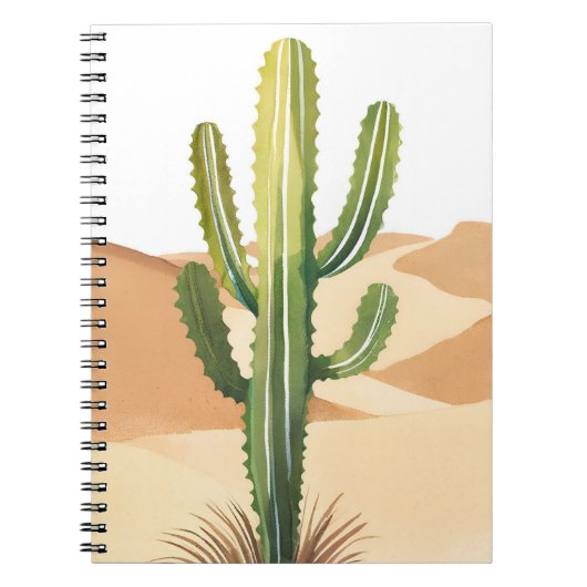 Desert Cactus | Watercolor Green Cacti ノートブック (正面)