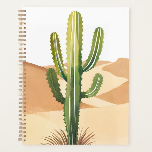 Desert Cactus | Watercolor Green Cacti プランナー手帳 (正面)