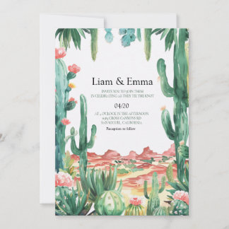 Desert Cactus Wedding Invitation 招待状