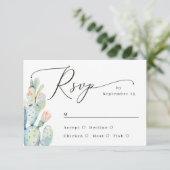 Desert Cactus Wedding | Southwestern Boho Meal 出欠カード (スタンド正面)