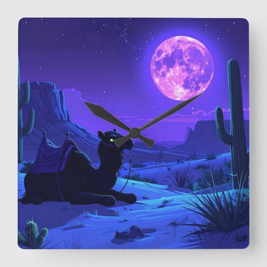Desert Camel Mousepad スクエア壁時計 (正面)