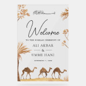 Desert Camel Muslim Wedding Welcome アクリルサイン (正面)