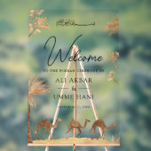 Desert Camel Muslim Wedding Welcome アクリルサイン (ニュートラル)