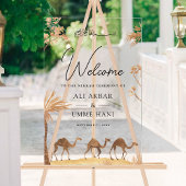 Desert Camel Muslim Wedding Welcome アクリルサイン