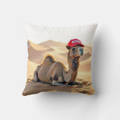 Desert Camel Wearing a Red Retired Cap クッション (裏面)