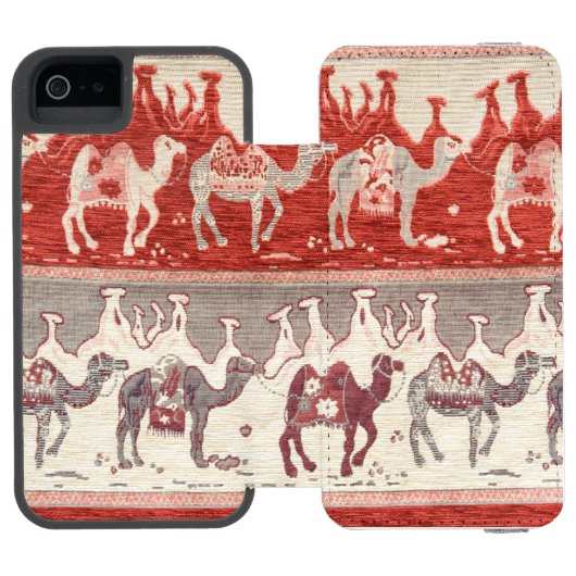 Desert Camels Caravan Art Incipio iPhoneウォレットケース (フォリオ Open)
