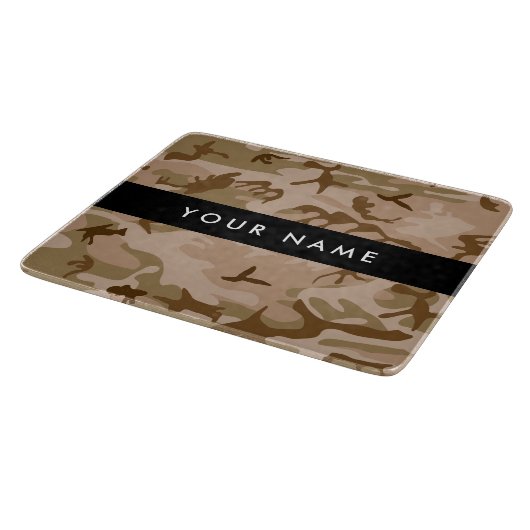 Desert Camouflage Pattern, Your name, Personalize カッティングボード (角)