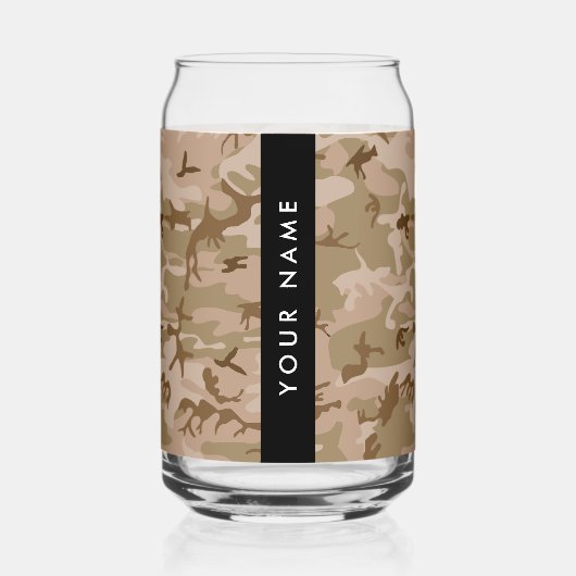 Desert Camouflage Pattern, Your name, Personalize ガラス缶 (正面)