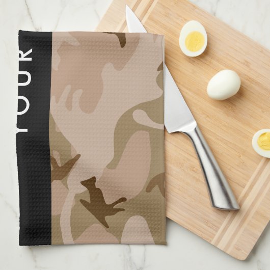 Desert Camouflage Pattern, Your name, Personalize キッチンタオル (四つ折り)