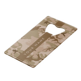 Desert Camouflage Pattern, Your name, Personalize クレジットカード栓抜き
