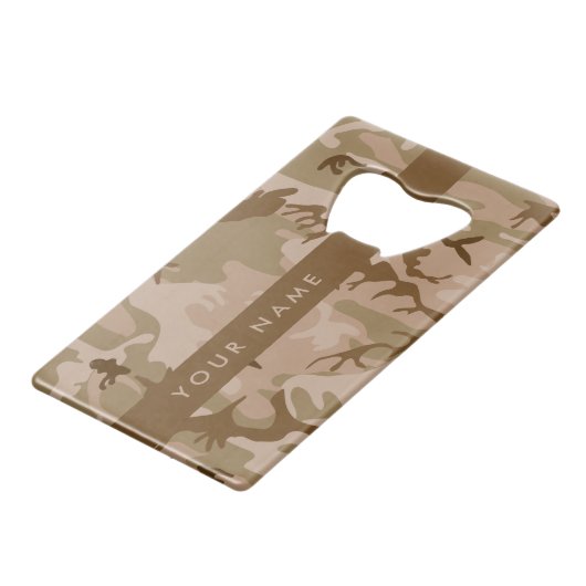 Desert Camouflage Pattern, Your name, Personalize クレジットカード栓抜き (正面アングル)