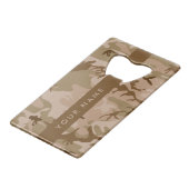 Desert Camouflage Pattern, Your name, Personalize クレジットカード栓抜き (裏面アングル)