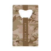 Desert Camouflage Pattern, Your name, Personalize クレジットカード栓抜き (裏面)