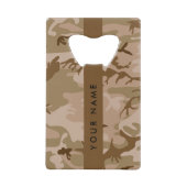 Desert Camouflage Pattern, Your name, Personalize クレジットカード栓抜き (正面)