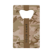 Desert Camouflage Pattern, Your name, Personalize クレジットカード栓抜き (裏面)
