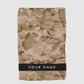 Desert Camouflage Pattern, Your name, Personalize ゴルフタオル (正面)