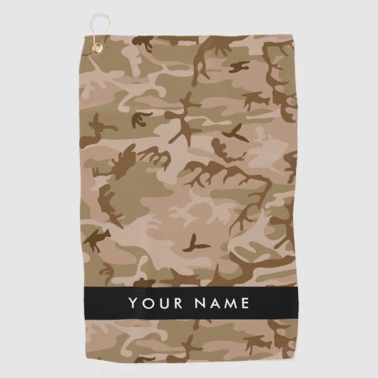 Desert Camouflage Pattern, Your name, Personalize ゴルフタオル (正面)