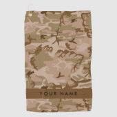 Desert Camouflage Pattern, Your name, Personalize ゴルフタオル (正面)