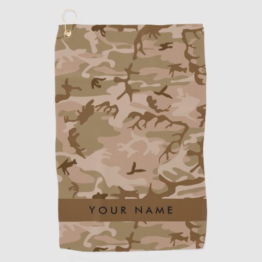 Desert Camouflage Pattern, Your name, Personalize ゴルフタオル (正面)