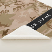 Desert Camouflage Pattern, Your name, Personalize シェルパブランケット (3/4)