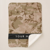 Desert Camouflage Pattern, Your name, Personalize シェルパブランケット (正面)