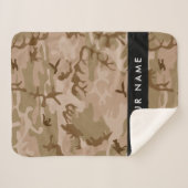 Desert Camouflage Pattern, Your name, Personalize シェルパブランケット (正面(横))